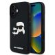 Karl Lagerfeld 3D Rubber Double Heads tok, iPhone 16 - fekete