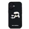 Karl Lagerfeld 3D Rubber Double Heads tok, iPhone 16 - fekete