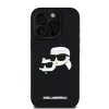 Karl Lagerfeld 3D Rubber Double Heads tok, iPhone 16 Pro - fekete