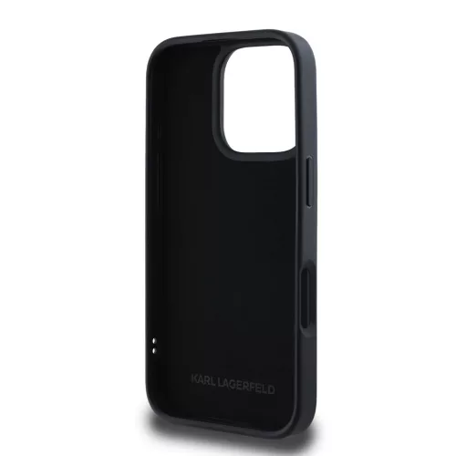 Karl Lagerfeld 3D Rubber Double Heads tok, iPhone 16 Pro - fekete