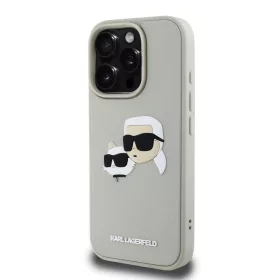   Karl Lagerfeld 3D Rubber Double Heads tok, iPhone 16 Pro Max Beige