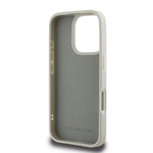 Karl Lagerfeld 3D Rubber Double Heads tok, iPhone 16 Pro Max Beige