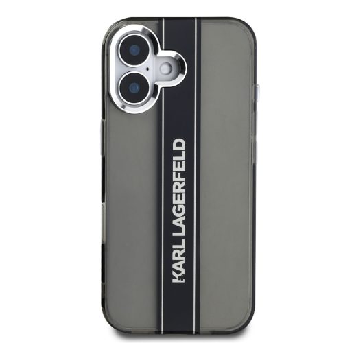Karl Lagerfeld IML Stripe Logo iPhone 16 tok – fekete