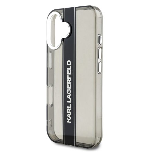 Karl Lagerfeld IML Stripe Logo iPhone 16 tok – fekete