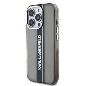 Karl Lagerfeld IML Stripe Logo iPhone 16 Pro tok – fekete