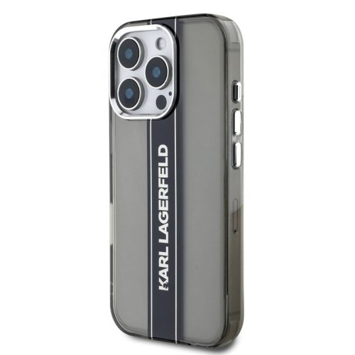 Karl Lagerfeld IML Stripe Logo iPhone 16 Pro tok – fekete