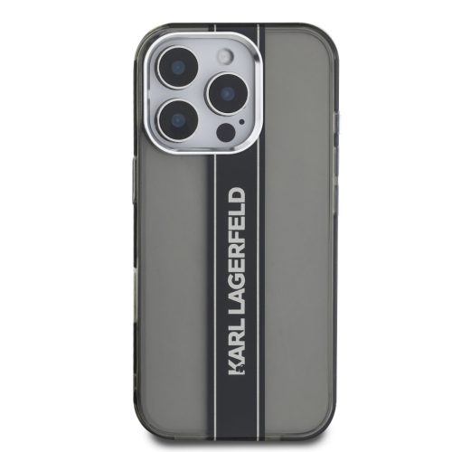 Karl Lagerfeld IML Stripe Logo iPhone 16 Pro tok – fekete
