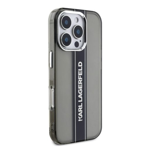 Karl Lagerfeld IML Stripe Logo iPhone 16 Pro tok – fekete