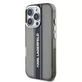   Karl Lagerfeld IML Stripe Logo iPhone 16 Pro Max tok – fekete