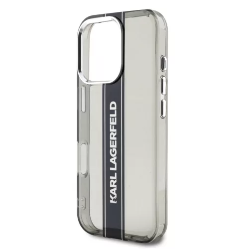 Karl Lagerfeld IML Stripe Logo iPhone 16 Pro Max tok – fekete