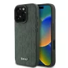DKNY PU Leather Grid Pattern Magsafe tok, iPhone 16 Pro - zöld