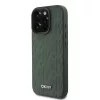 DKNY PU Leather Grid Pattern Magsafe tok, iPhone 16 Pro - zöld