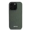 DKNY PU Leather Grid Pattern Magsafe tok, iPhone 16 Pro - zöld