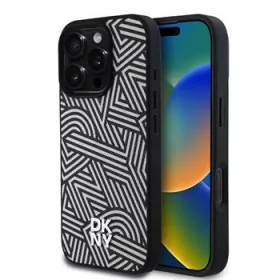 DKNY PU Leather Crosswalk Pattern Magsafe tok, iPhone 16 Pro