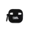 Karl Lagerfeld 3D Logo NFT Karl and Choupette Silicone tok, Airpods 4 - fekete
