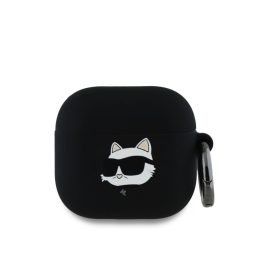   Karl Lagerfeld 3D Logo NFT Choupette Head Silicone tok, Airpods 4 - fekete