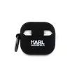 Karl Lagerfeld 3D Logo NFT Karl Head Silicone tok, Airpods 4 - fekete