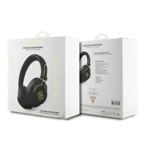 Guess PU 4G Metal Logo ENC Wireless Headphone Black - fekete