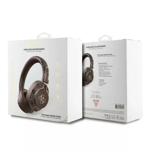 Guess PU 4G Metal Logo ENC Wireless Headphone Brown - barna -
