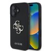 Guess PU Grained 4G Metal Logo tok, iPhone 16 - fekete