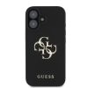 Guess PU Grained 4G Metal Logo tok, iPhone 16 - fekete
