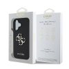 Guess PU Grained 4G Metal Logo tok, iPhone 16 - fekete