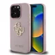 Guess PU Grained 4G Metal Logo tok, iPhone 15 Pro Max - rózsaszín