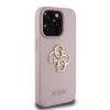 Guess PU Grained 4G Metal Logo tok, iPhone 15 Pro Max - rózsaszín