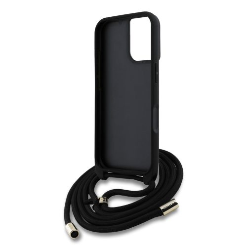 Guess PU 4G Metal Logo Crossbody Popruh tok, iPhone 16 - barna