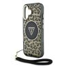 Guess IML Leopard Triangle Logo Strap MagSafe iPhone 16 tok – Barna