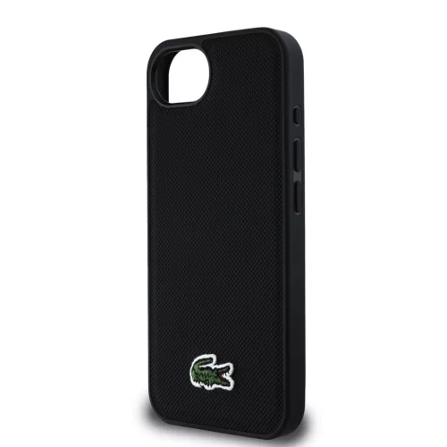 Lacoste Iconic Petit Pique Woven Logo MagSafe Hátlap iPhone 16e/17e készülékhez – Fekete