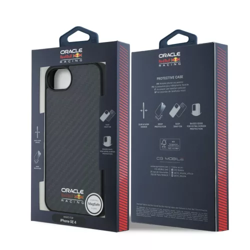Red Bull Carbon Shiny Logo MagSafe tok, iPhone 16e / 17e - fekete