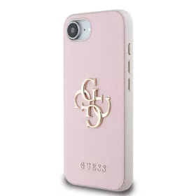   Guess PU Grained 4G Metal Logo tok Apple iPhone 16e/17e készülékhez – Rózsaszín
