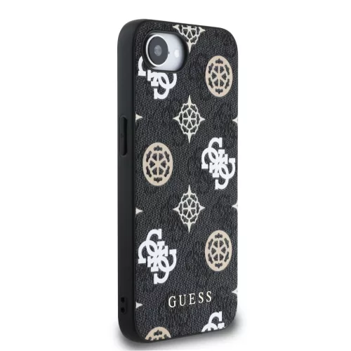 Guess PU 4G Peony MagSafe tok Apple iPhone 16e/17e készülékhez – Fekete