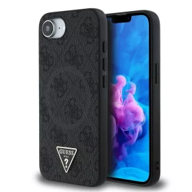   Guess PU 4G Strass Triangle Metal Logo MagSafe tok Apple iPhone 16e/17e készülékhez – fekete