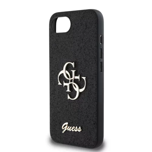 Guess PU Fixed Glitter 4G Metal Logo tok Apple iPhone 16e/17e készülékhez – Fekete