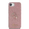 Guess PU Fixed Glitter 4G Metal Logo tok Apple iPhone 16e/17e készülékhez – Rózsaszín
