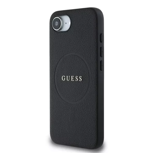 Guess PU Grained Classic Logo MagSafe tok Apple iPhone 16e/17e készülékhez – Fekete