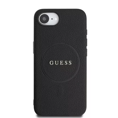 Guess PU Grained Classic Logo MagSafe tok Apple iPhone 16e/17e készülékhez – Fekete