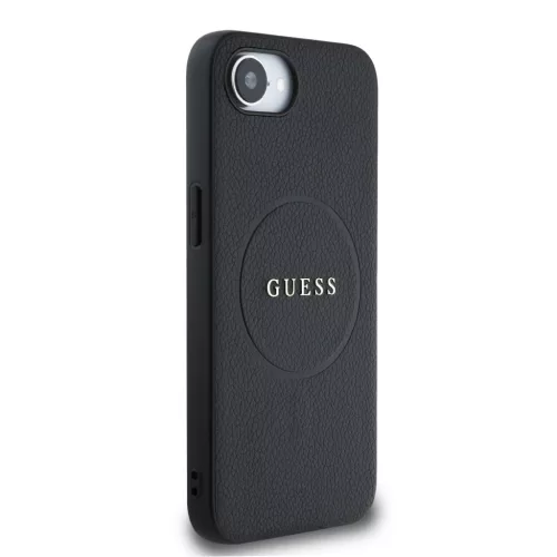 Guess PU Grained Classic Logo MagSafe tok Apple iPhone 16e/17e készülékhez – Fekete