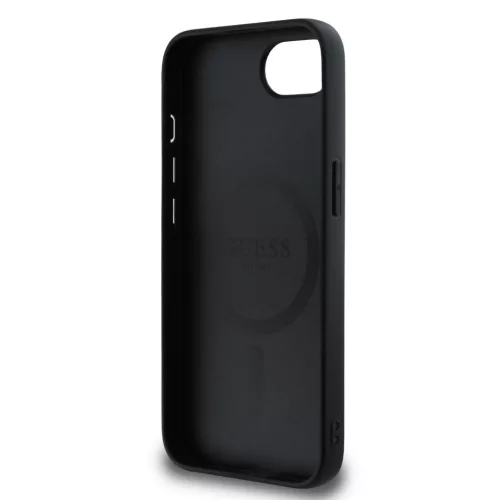 Guess PU Grained Classic Logo MagSafe tok Apple iPhone 16e/17e készülékhez – Fekete