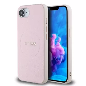   Guess PU Grained Classic Logo MagSafe tok Apple iPhone 16e/17e készülékhez – Rózsaszín