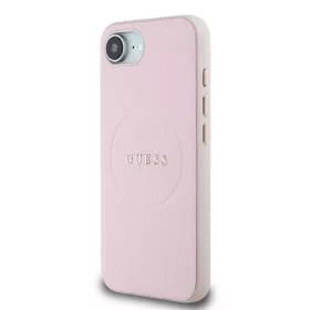   Guess PU Grained Classic Logo MagSafe tok Apple iPhone 16e/17e készülékhez – Rózsaszín