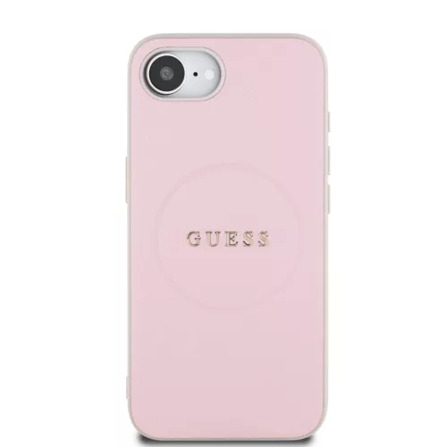 Guess PU Grained Classic Logo MagSafe tok Apple iPhone 16e/17e készülékhez – Rózsaszín