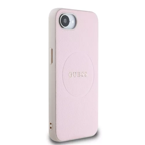 Guess PU Grained Classic Logo MagSafe tok Apple iPhone 16e/17e készülékhez – Rózsaszín