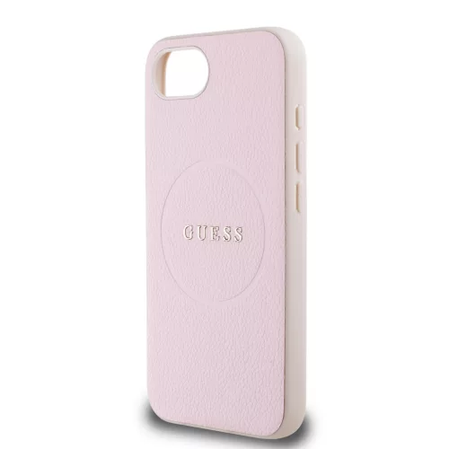 Guess PU Grained Classic Logo MagSafe tok Apple iPhone 16e/17e készülékhez – Rózsaszín
