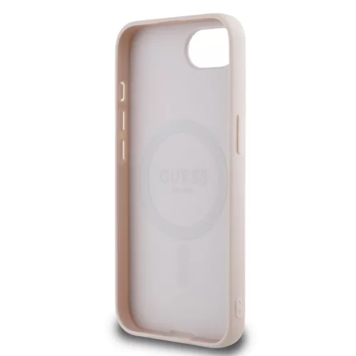 Guess PU Grained Classic Logo MagSafe tok Apple iPhone 16e/17e készülékhez – Rózsaszín