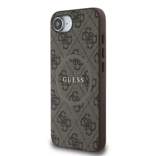 Guess PU Leather 4G Colored Ring MagSafe tok Apple iPhone 16e/17e készülékhez – Barna