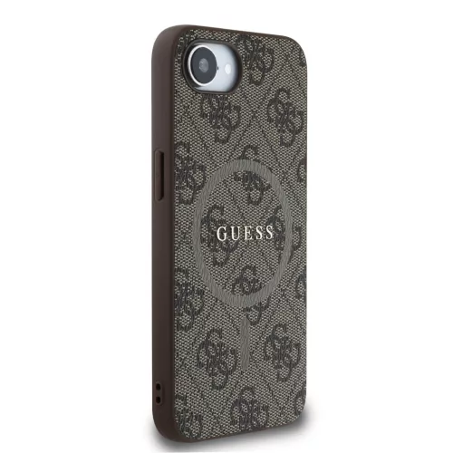 Guess PU Leather 4G Colored Ring MagSafe tok Apple iPhone 16e/17e készülékhez – Barna