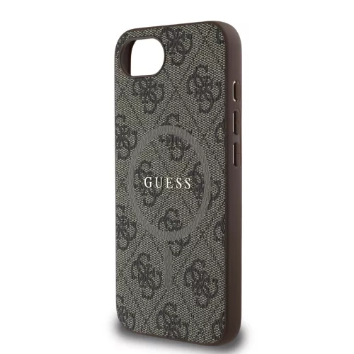 Guess PU Leather 4G Colored Ring MagSafe tok Apple iPhone 16e/17e készülékhez – Barna